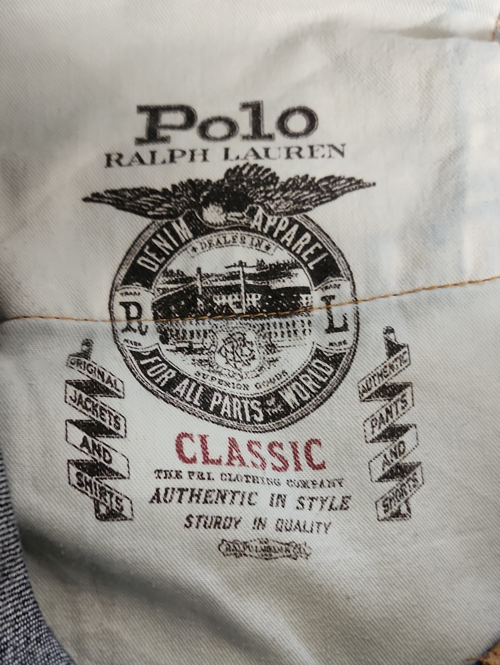 Polo Ralph Lauren Authentic Dungarees Men's Dark Wash Straight Jeans 34x33 - Picture 9 of 11